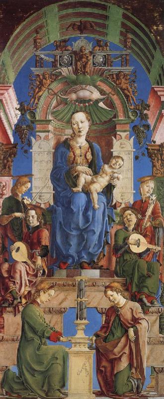 Cosimo Tura The Virgin and Child Enthroned with Angels Making Music oil painting picture